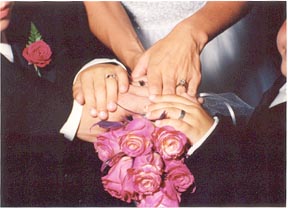 A bride and groom leaving church; Actual size=180 pixels wide